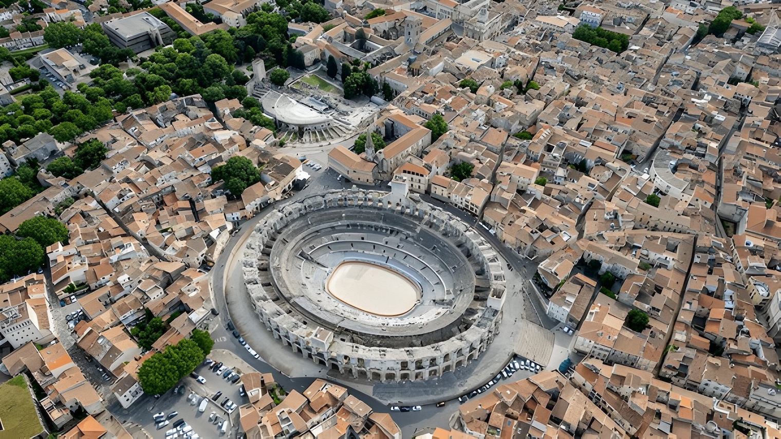 Vision Panoramique de Nîmes : Un Chef-d'œuvre de Rénovation Urbaine Admirez cette vue exceptionnelle de Nîmes, un exemple spectaculaire du savoir-faire en rénovation urbaine d'une entreprise leader dans le secteur. Cette image capture l'harmonie entre les structures historiques et les interventions modernes, reflétant un engagement profond envers la préservation et l'innovation architecturale. Un témoignage de la capacité à transformer et valoriser le patrimoine tout en répondant aux exigences contemporaines.